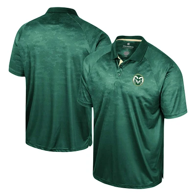 Men's Colosseum Green Colorado State Rams Honeycomb Raglan Polo