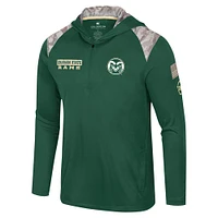 Men's Colosseum Green Colorado State Rams OHT Military Appreciation Quarter-Zip Hoodie Jacket