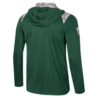 Men's Colosseum Green Colorado State Rams OHT Military Appreciation Quarter-Zip Hoodie Jacket