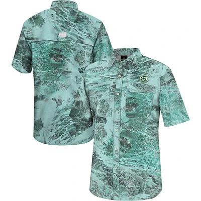 Colosseum Green Colorado State Rams Realtree Aspect Charter Chemise de pêche à boutons complets pour homme