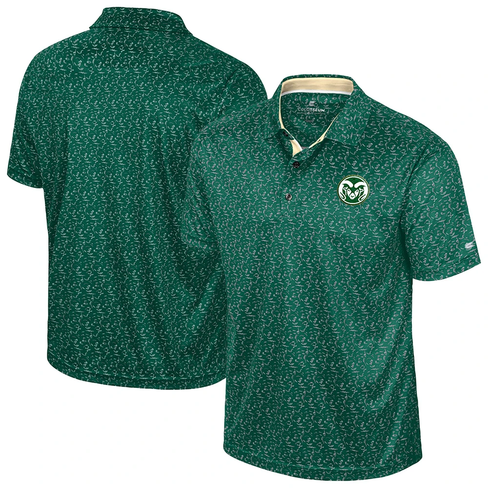 Polo de golf sublimé pour homme Colosseum Green Colorado State Rams