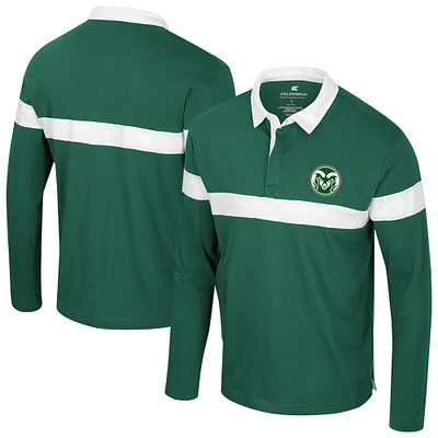 Men's Colosseum  Green Colorado State Rams Too Cool For School Long Sleeve Polo