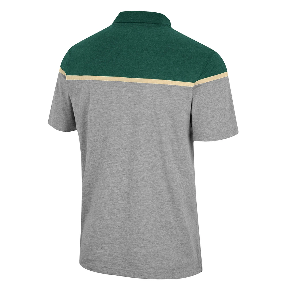 Men's Colosseum Heather Gray Colorado State Rams Chamberlain Polo