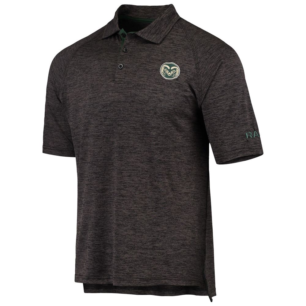 Men's Colosseum Heathered Black Colorado State Rams Logo Down Swing Polo