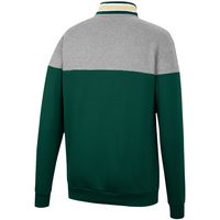 Men's Colosseum Heathered Gray/Green Colorado State Rams Be the Ball Quarter-Zip Top