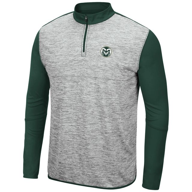 Veste Colosseum Homme Gris chiné/Vert Colorado State Rams Prospect Quarter-Zip