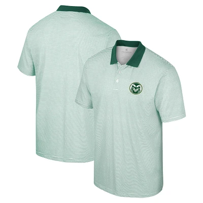 Men's Colosseum White Colorado State Rams Print Stripe Polo