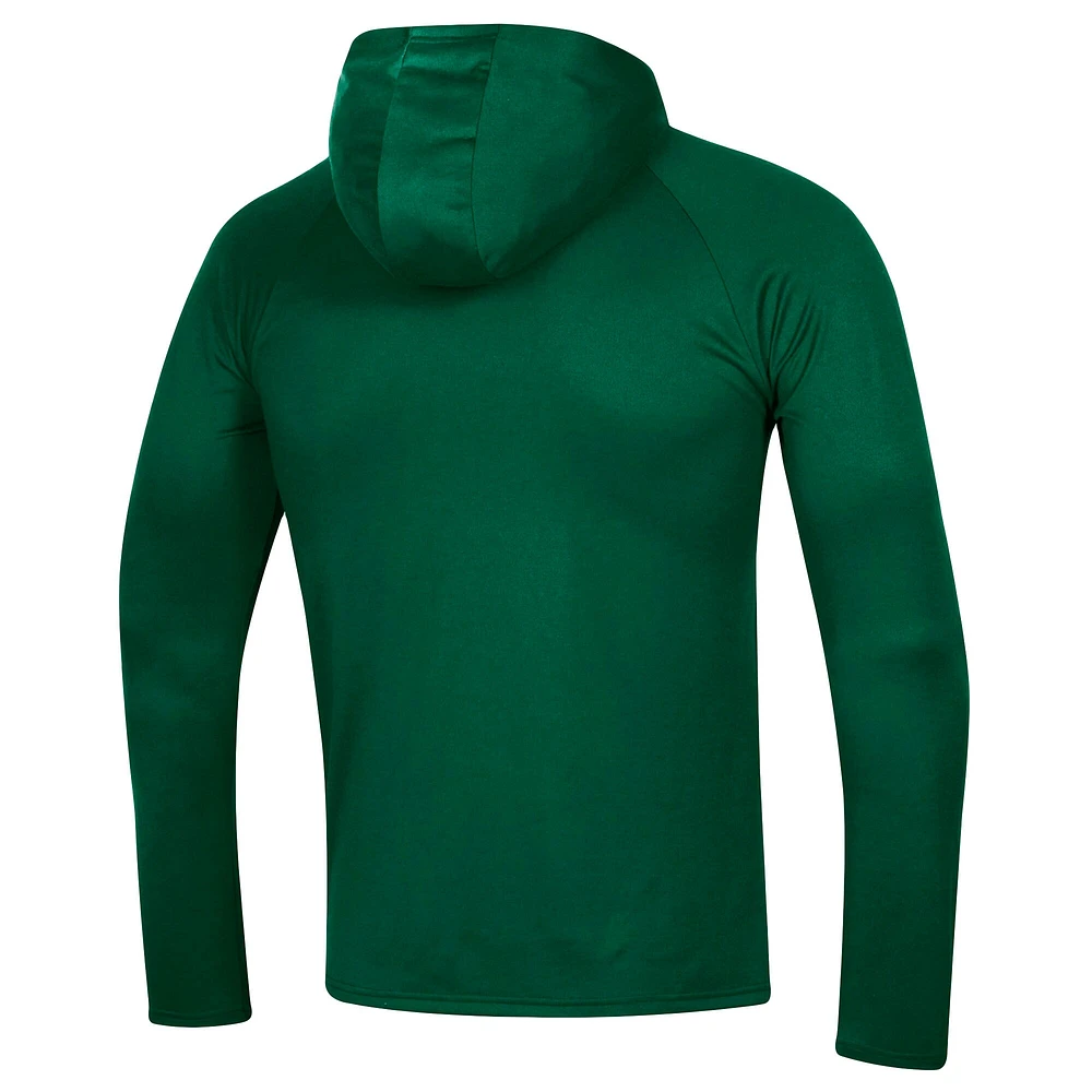 T-shirt à manches longues raglan avec logo de l'école Colorado State Rams Under Armour vert pour homme