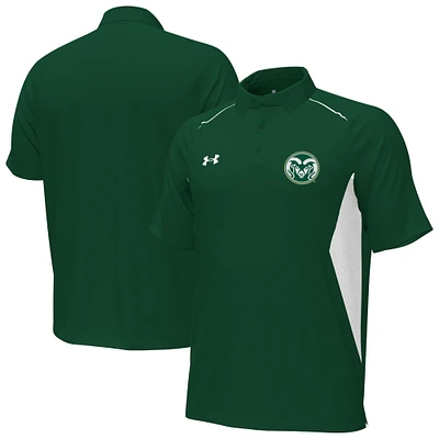 Polo performance Sideline Title vert Colorado State Rams pour homme Under Armour