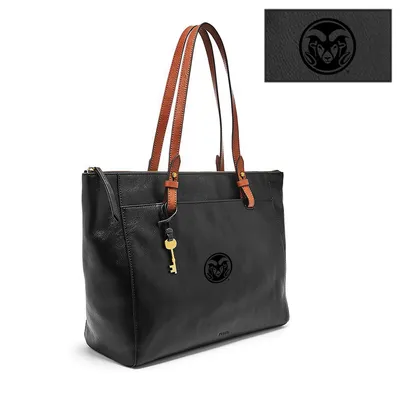 Colorado State Rams Fossil Women's Leather Rachel Tote - Black