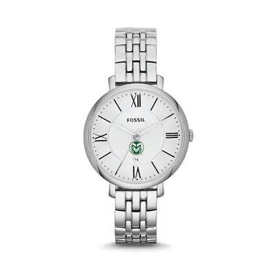 Colorado State Rams Fossil Women's Jacqueline Stainless Steel Watch - Silver