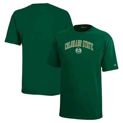 T-shirt vert Champion des jeunes du Colorado State Rams Arch Over Logo