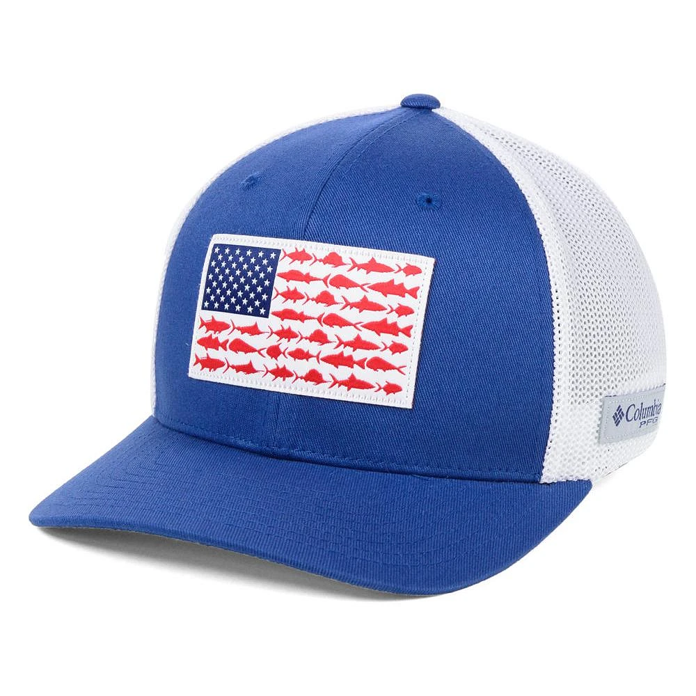 Columbia PFG Fish Flag Mesh Flex Chapeau - Royal/Blanc