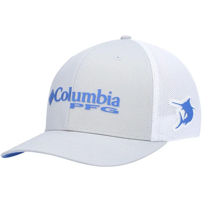 Men's Columbia /White PFG Mesh Flex Hat