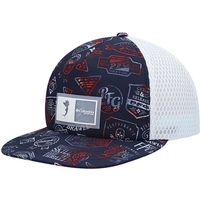 Casquette Columbia Navy Logo PFG Floating Snapback pour homme