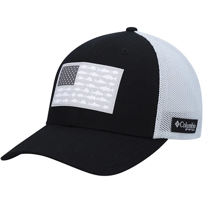 Casquette flexible en maille avec drapeau de poisson noir Columbia PFG pour hommes