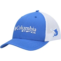 Casquette Flex en maille bleue/blanche Columbia PFG pour hommes