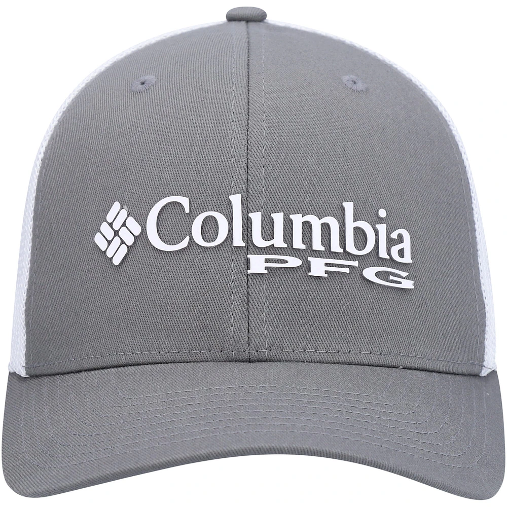 Men's Columbia PFG Graphite/White Mesh Flex Hat