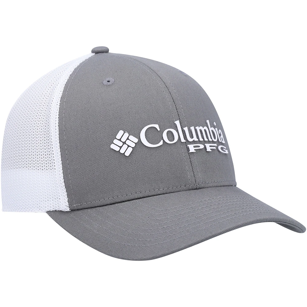 Men's Columbia PFG Graphite/White Mesh Flex Hat