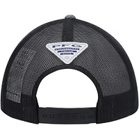 Casquette Snapback de camionneur en maille avec drapeau de poisson chiné anthracite/noir Columbia PFG pour hommes