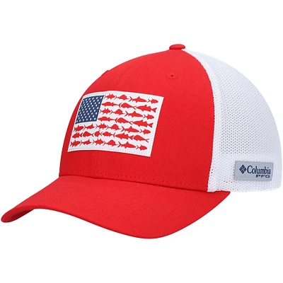 Casquette flexible en maille avec drapeau de poisson rouge Columbia PFG pour hommes