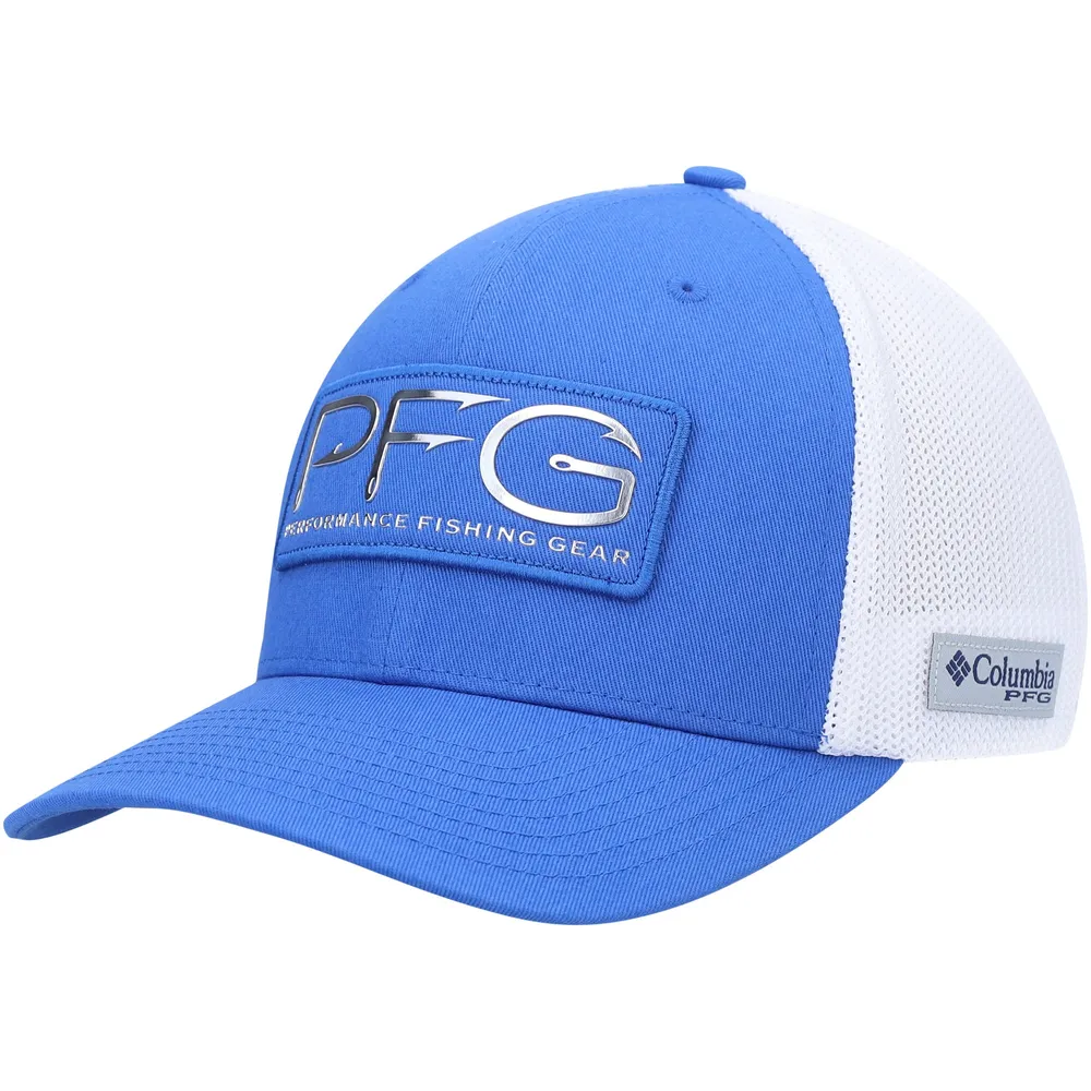 Columbia PFG Hat Cap One Size Flex Stretch Fitted Gray Black Fish Flag Logo