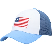 Men's Columbia White/Light Blue PFG Dad Snapback Hat