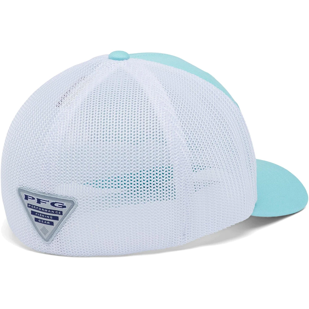 Casquette Columbia Aqua/Blanc PFG Mesh Flex pour jeunes