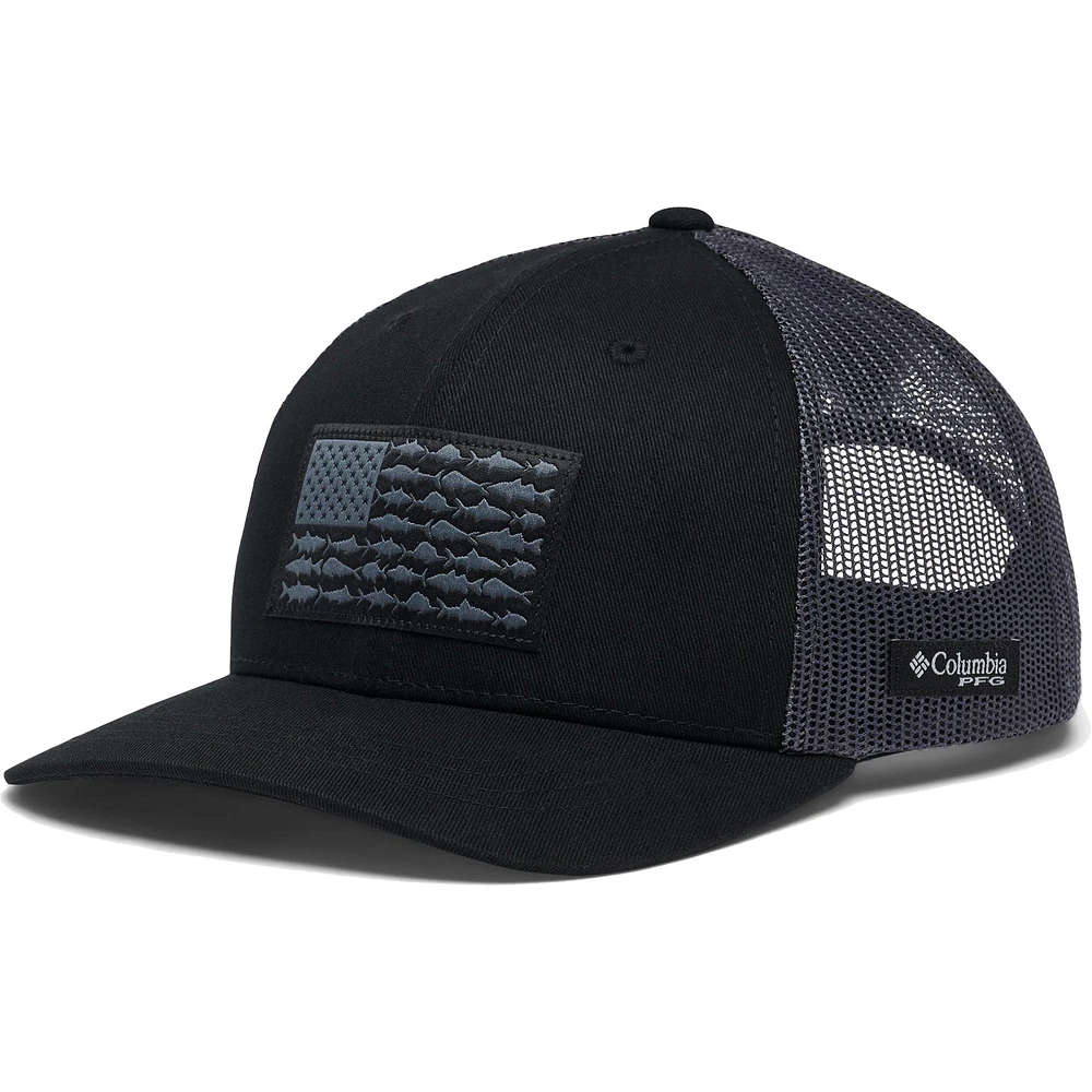 Youth Columbia Black Fish Flag Mesh Snapback Hat