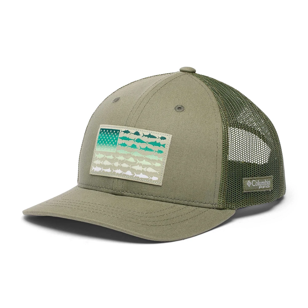 Casquette ajustable pour camionneur Columbia Olive PFG Fish Flag pour jeunes