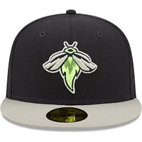 Men's New Era Navy Columbia Fireflies Authentic Collection Road 59FIFTY Fitted Hat