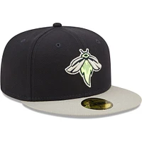 Men's New Era Navy Columbia Fireflies Authentic Collection Road 59FIFTY Fitted Hat