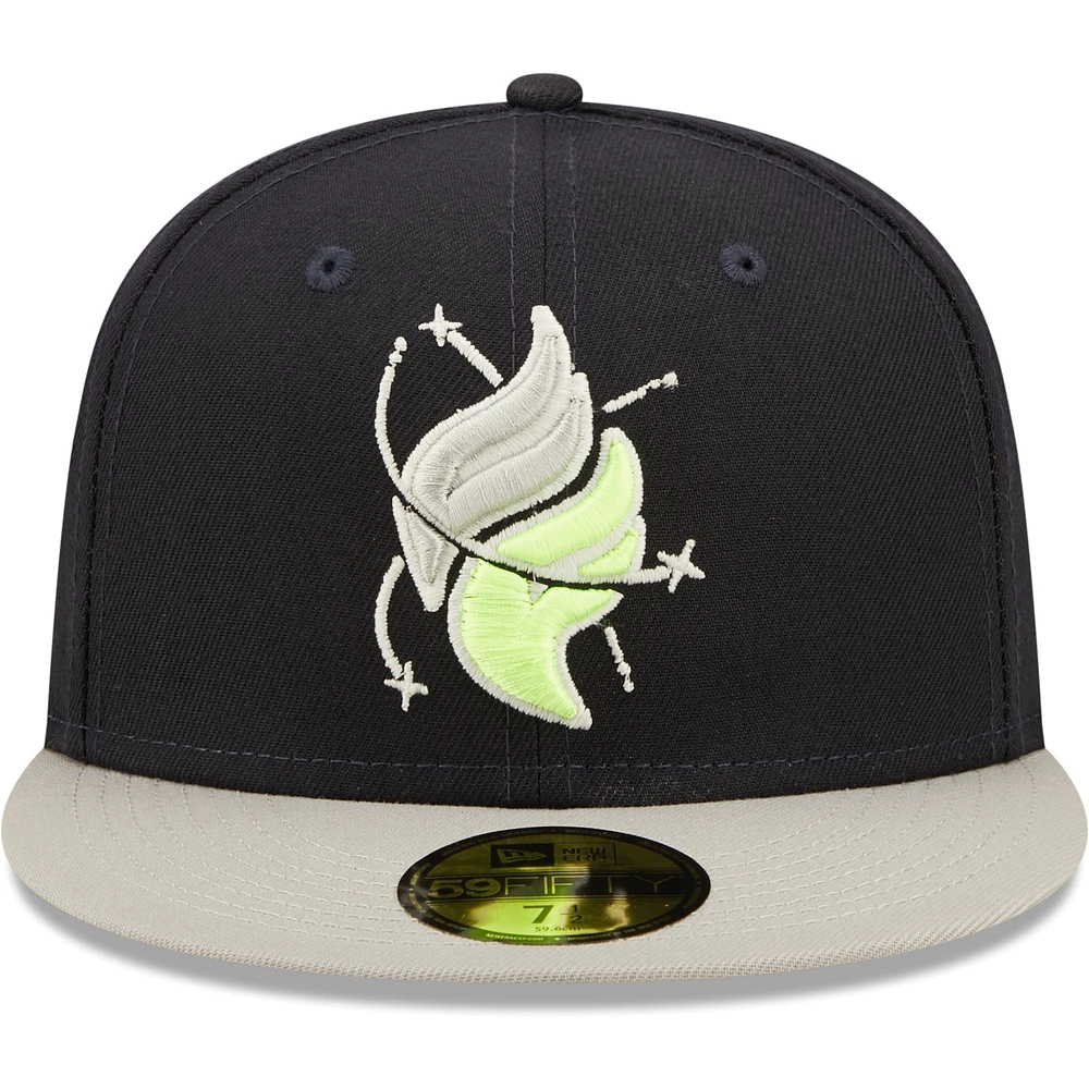Men's New Era Navy Columbia Fireflies Authentic Collection Team Alternate 59FIFTY Fitted Hat