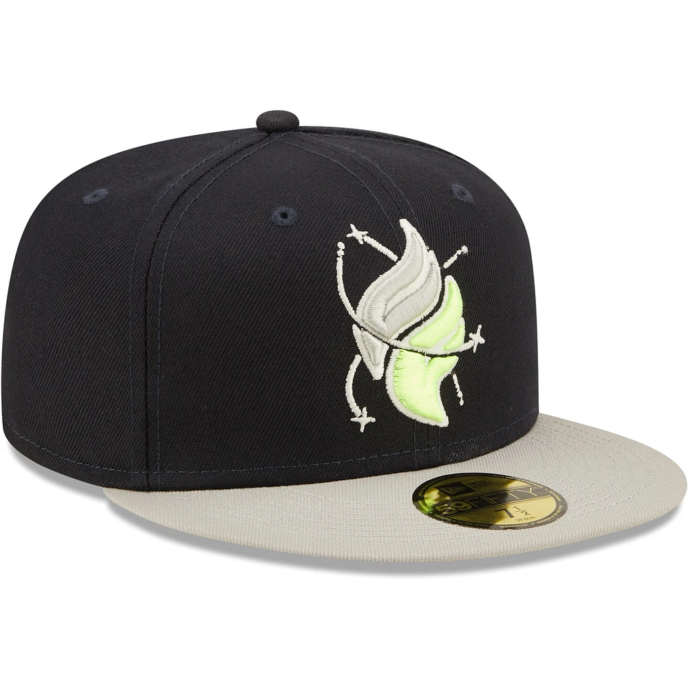 Men's New Era Navy Columbia Fireflies Authentic Collection Team Alternate 59FIFTY Fitted Hat