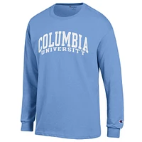 Men's Champion  Light Blue Columbia University Basic Arch Long Sleeve T-Shirt