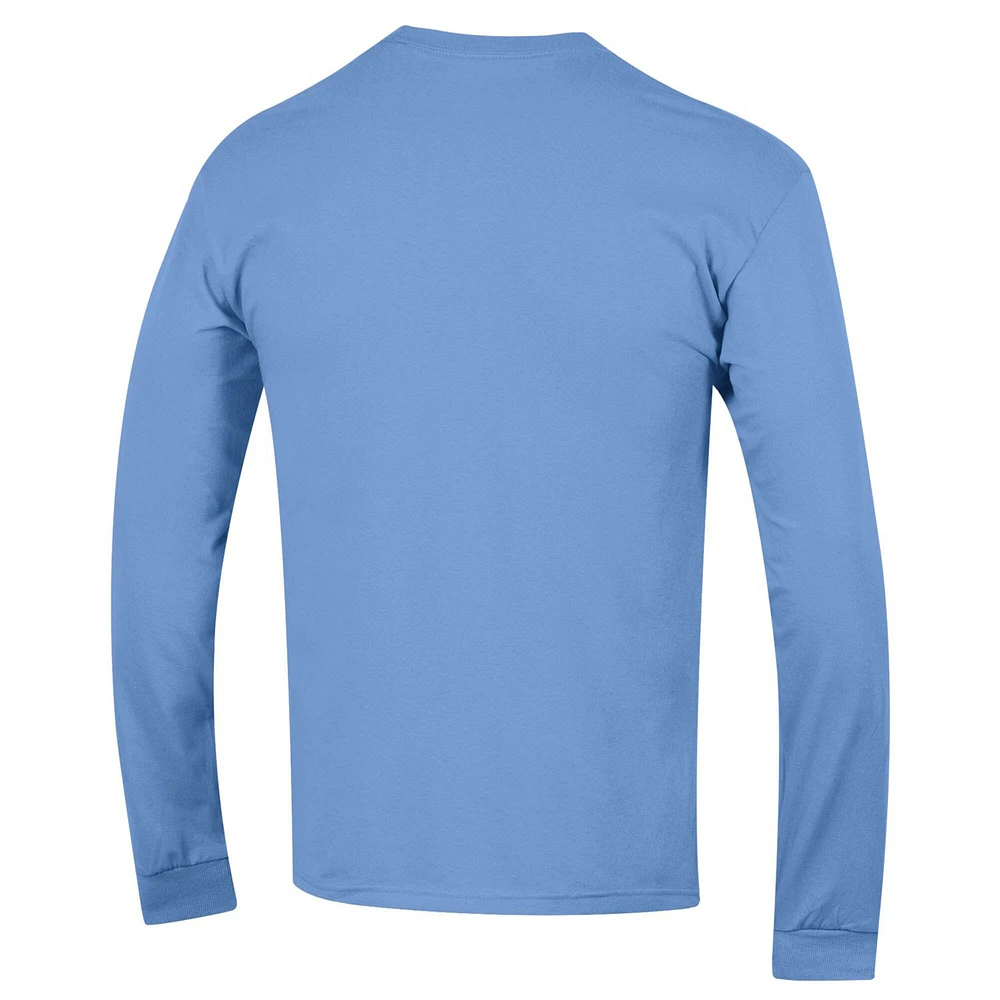 Men's Champion  Light Blue Columbia University Basic Arch Long Sleeve T-Shirt