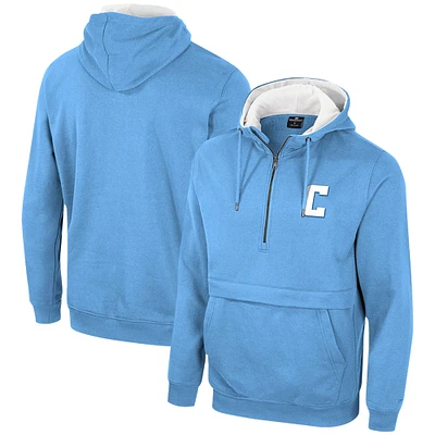 Men's Colosseum Light Blue Columbia University Team Half-Zip Pullover Hoodie