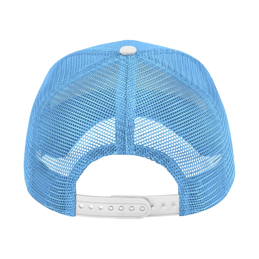 Casquette réglable Colosseum bleu clair Columbia University Wyatt Primary Team Trucker pour hommes