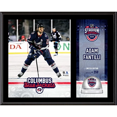 Adam Fantilli Columbus Blue Jackets 12" x 15" 2025 NHL Stadium Series Sublimated Plaque with Game-Used Ice - Limited Edition of 250