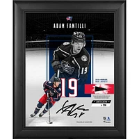 Adam Fantilli Columbus Blue Jackets Facsimile Signature Framed 11" x 14" Impact Collage with a Piece of Game-Used Puck - Limited Edition of 250