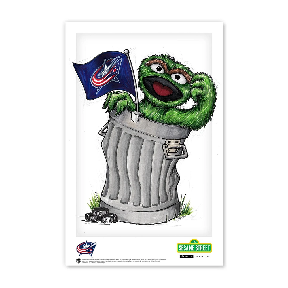 Columbus Blue Jackets 11" x 17" Sesame Street Print