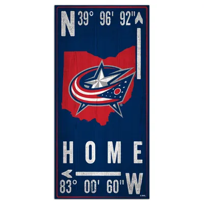 Columbus Blue Jackets 6'' x 12'' Team Coordinate Sign