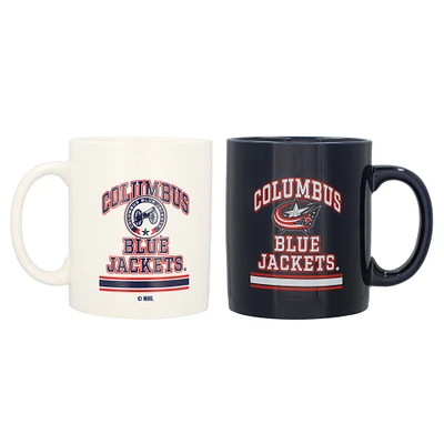 Lot de deux tasses colorées de 15 oz des Blue Jackets de Columbus