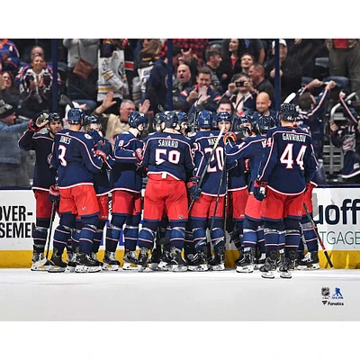 Photo de célébration l'équipe non signée des Blue Jackets Columbus pour la saison 2019-20