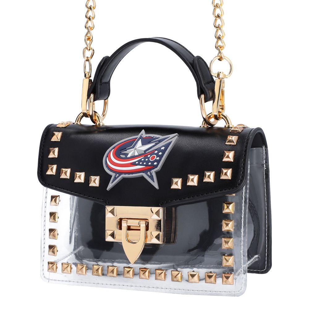 Cuce Columbus Blue Jackets Studded Clear Crossbody Purse