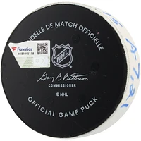 Dante Fabbro Columbus Blue Jackets Game-Used Goal Puck vs. New York Rangers on March 9, 2025
