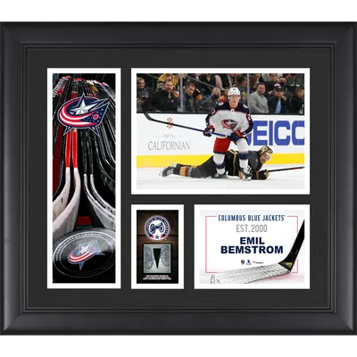 Emil Bemstrom Columbus Blue Jackets Fanatics Authentic Unsigned Framed 15" x 17" Player Collage with a Piece of Game-Used Puck