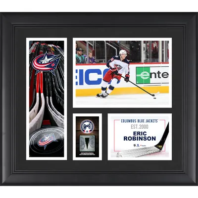 Eric Robinson Columbus Blue Jackets Fanatics Authentic Unsigned Framed 15" x 17" Player Collage with a Piece of Game-Used Puck