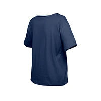 Girl's Youth New Era  Navy Columbus Blue Jackets Flip Sequin T-Shirt