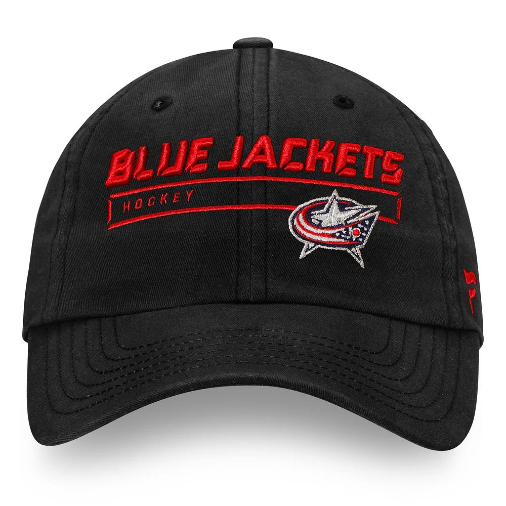 Men's Fanatics  Black Columbus Blue Jackets Authentic Pro Rinkside Fundamental Adjustable Hat